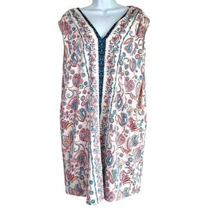 Loft Womens Boho Floral Paisley Shift Dress White Size Extra Extra Large Coastal